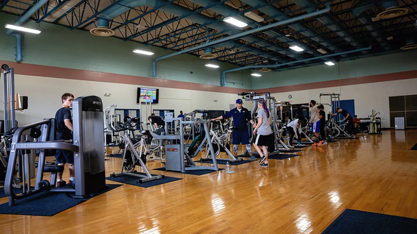 large gym with weight machines 