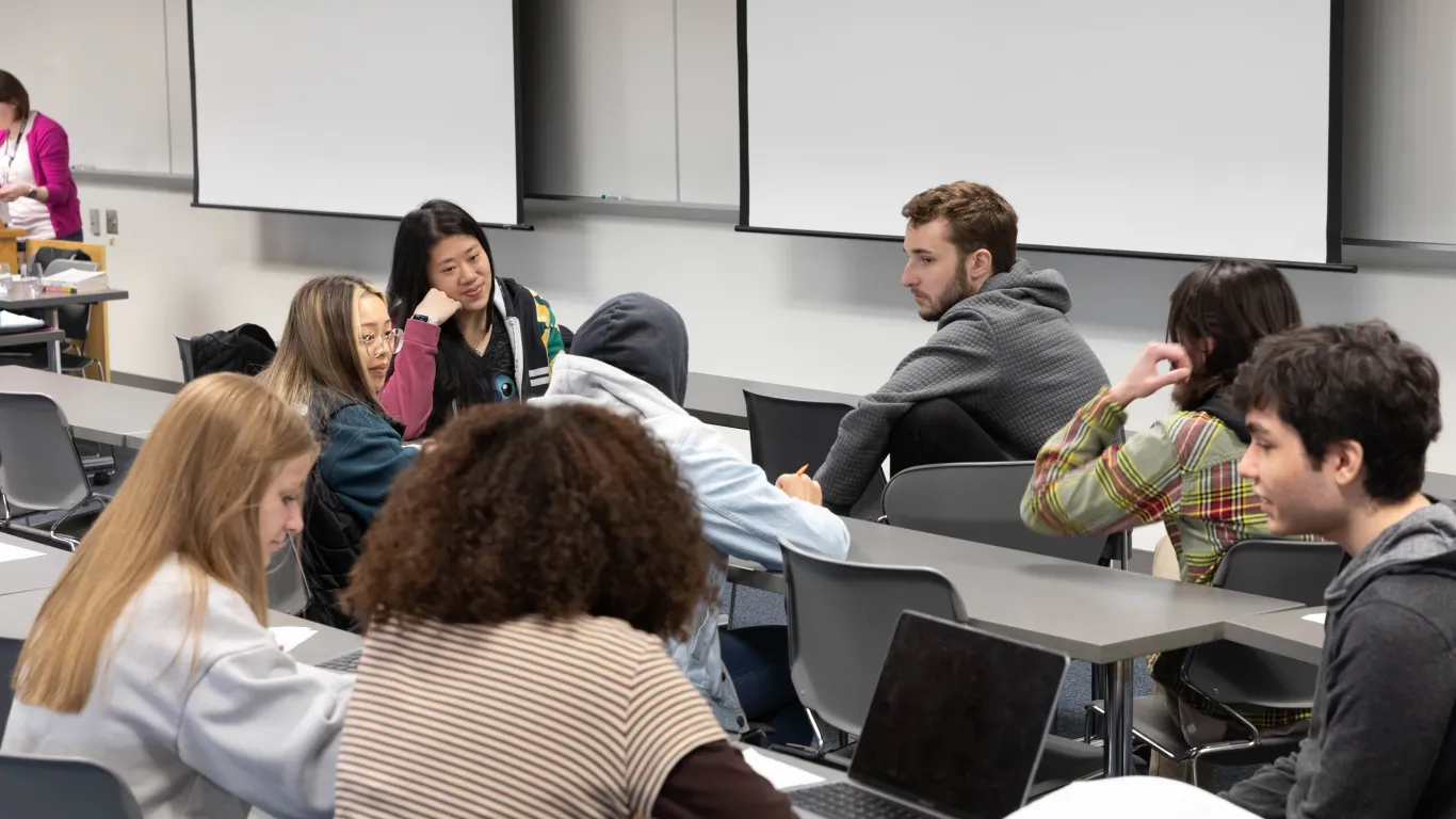 students working in a classroom 