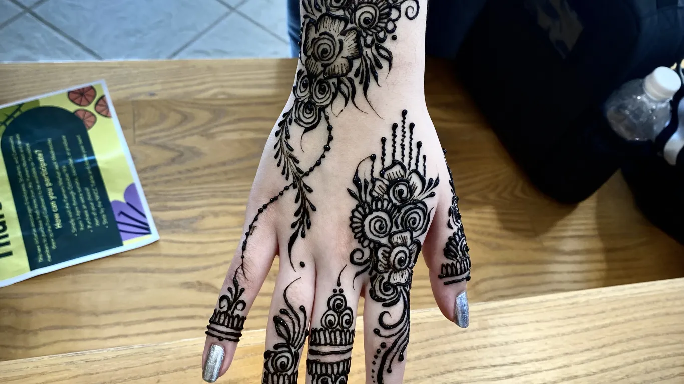 a hand with a henna tattoo