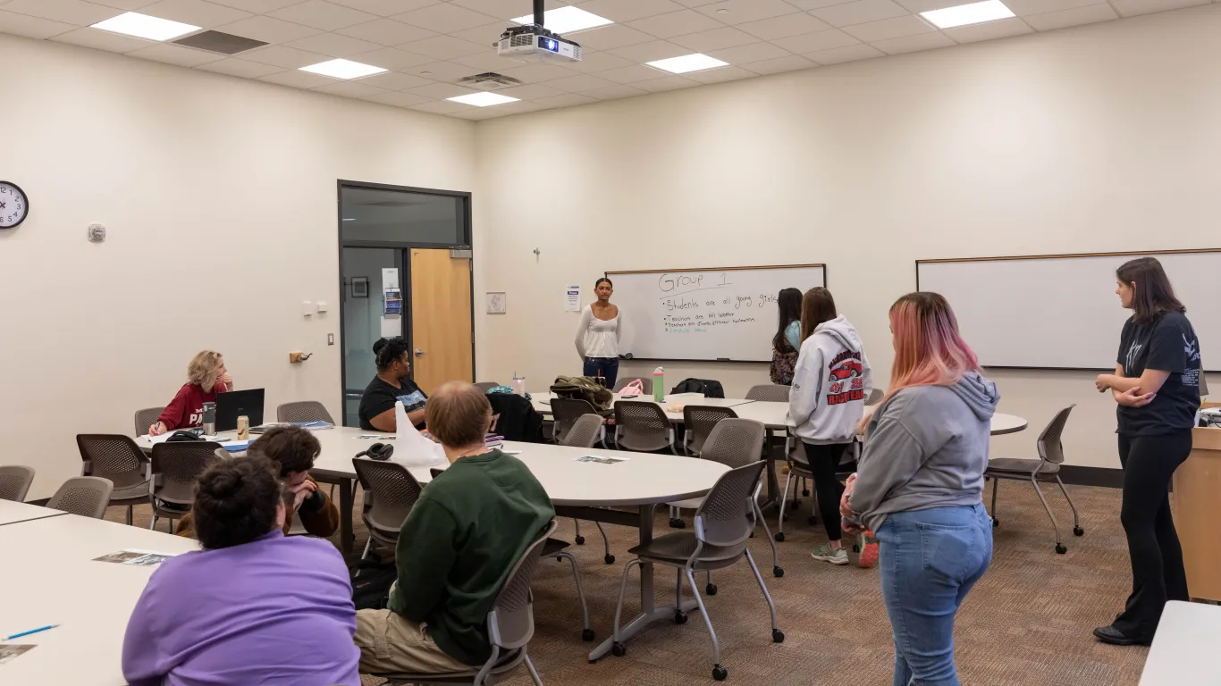 students doing an activity in a classroom 