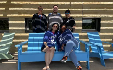 Group of people on a bench