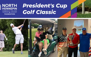 a photographic banner promoting the 2024 Golf Classic event 