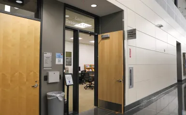 this is a photo of the new Career Resource Center space in the hallway of CBT.