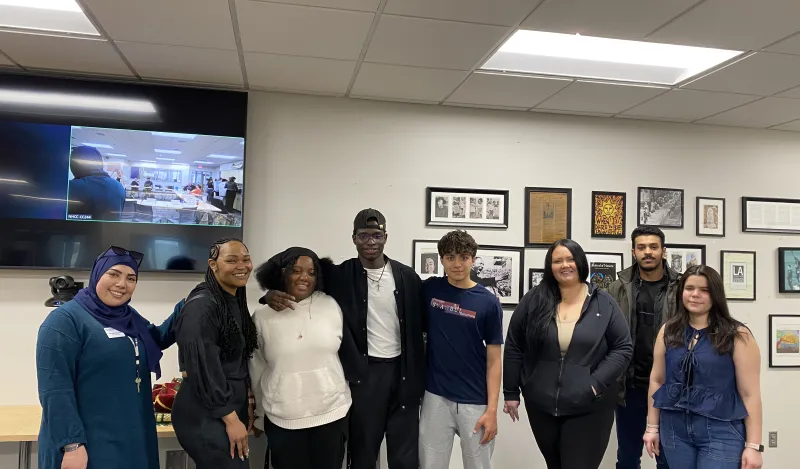 a group of students posing for a photo