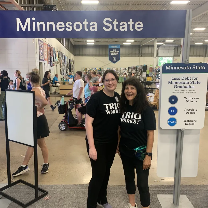 a photo of NHCC staff, Shelly and Whitley at the MN State Fair 