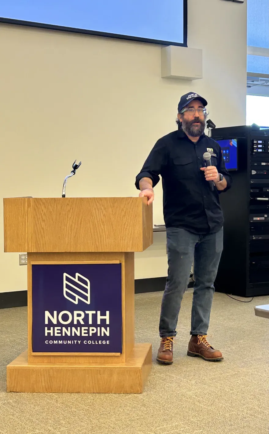 a photo of Randolph Breily, the keynote speaker at our 2025 Green Jobs Fair event at NHCC in Helling Hall. 