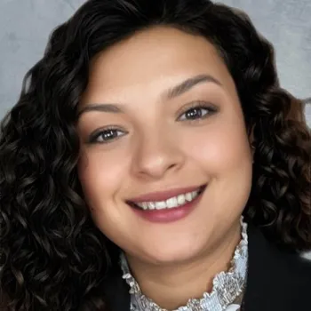 This is a headshot photo of Cinthia Rodriguez Navin, NHCC's 2025 International Women's Day event keynote speaker. 